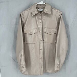 TOPSHOP Beige faux Leather Jacket